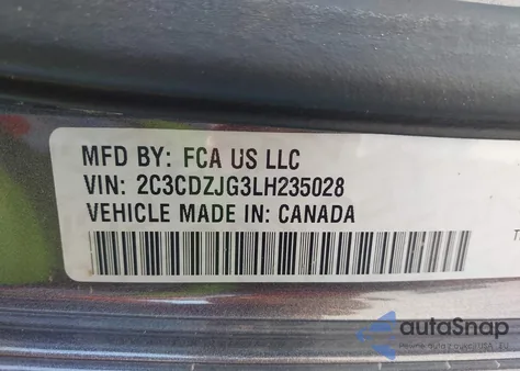2020 Dodge Challenger Gt from USA, damaged, VIN 2C3CDZJG3LH235028